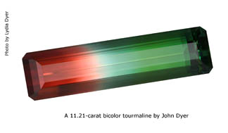 Bicolor tourmaline by John Dyer, Jewellery Business Magazine 2009