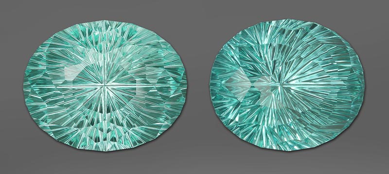 Paraiba Type Tourmaline from Mozambique, Tilt windowing and how the way a gemstone is cut impacts that