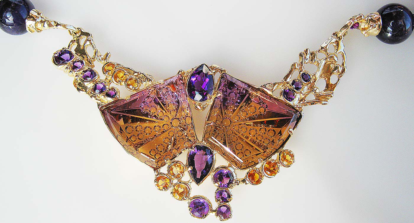 Ametrine necklace designed and executed by Jeanne and Don Cassanova