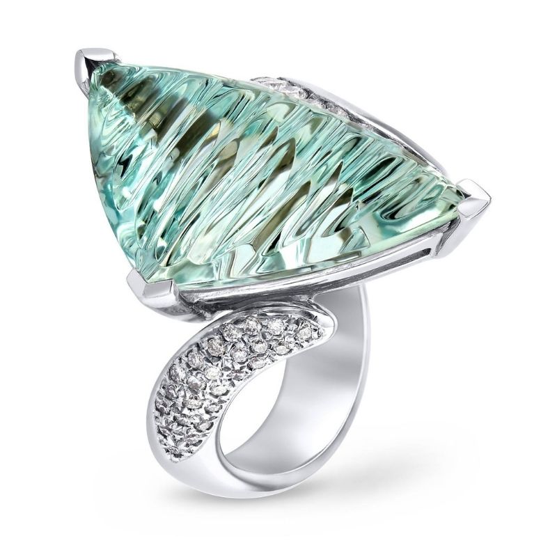 aquamarine fantasy cut ring by Originals Jewelry