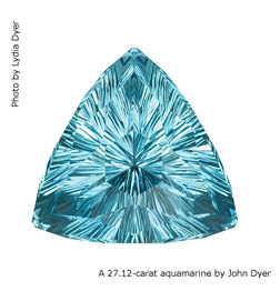 Aquamarine StarBrite cut by John Dyer