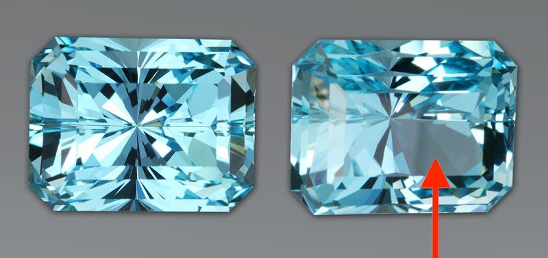 What is tilt windowing and how the way a gemstone is cut impacts that