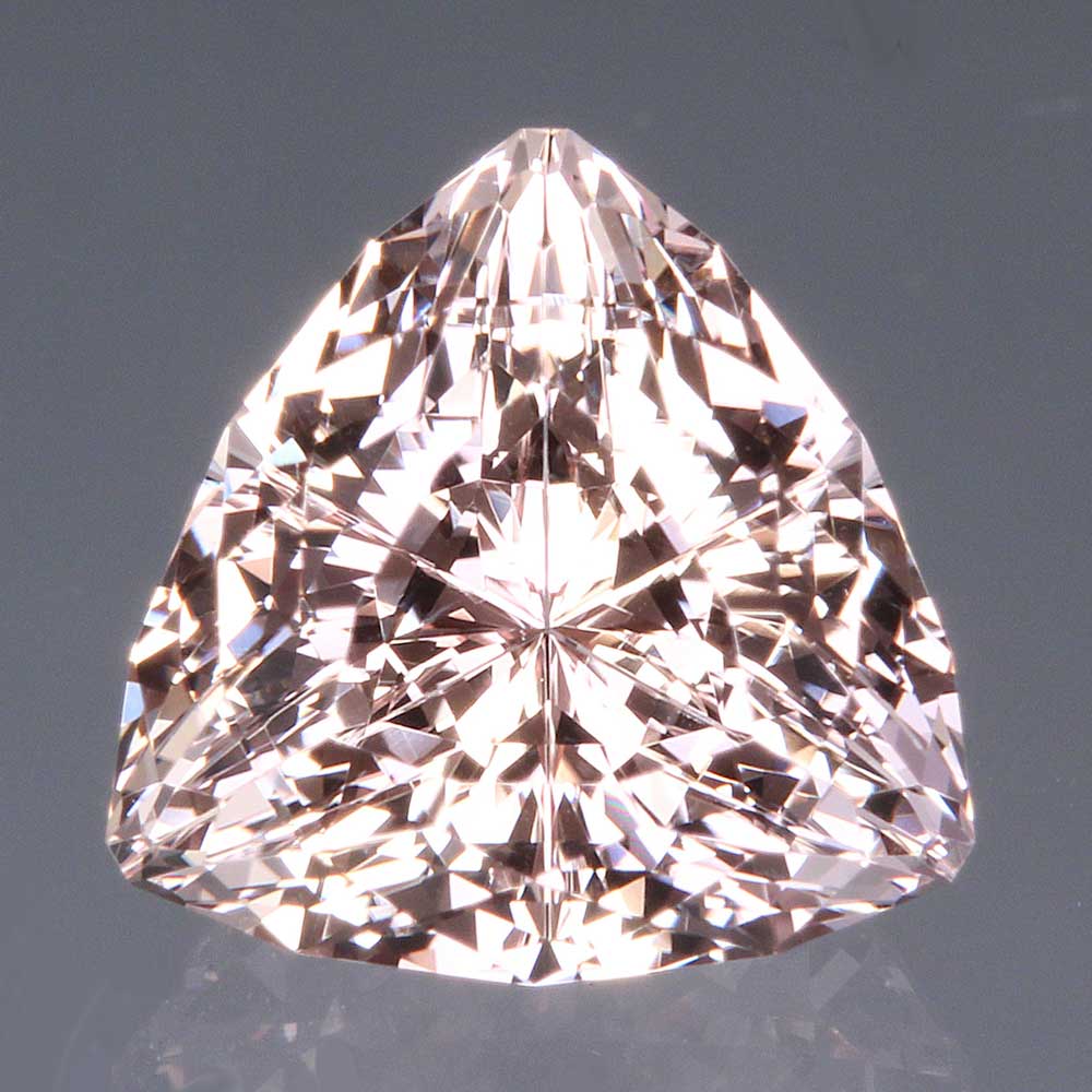 Super Trillion cut Morganite for an engagement ring