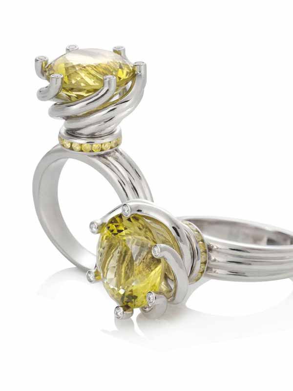 Award Winning Twist Ring by Julia Behrends, gem by John Dyer