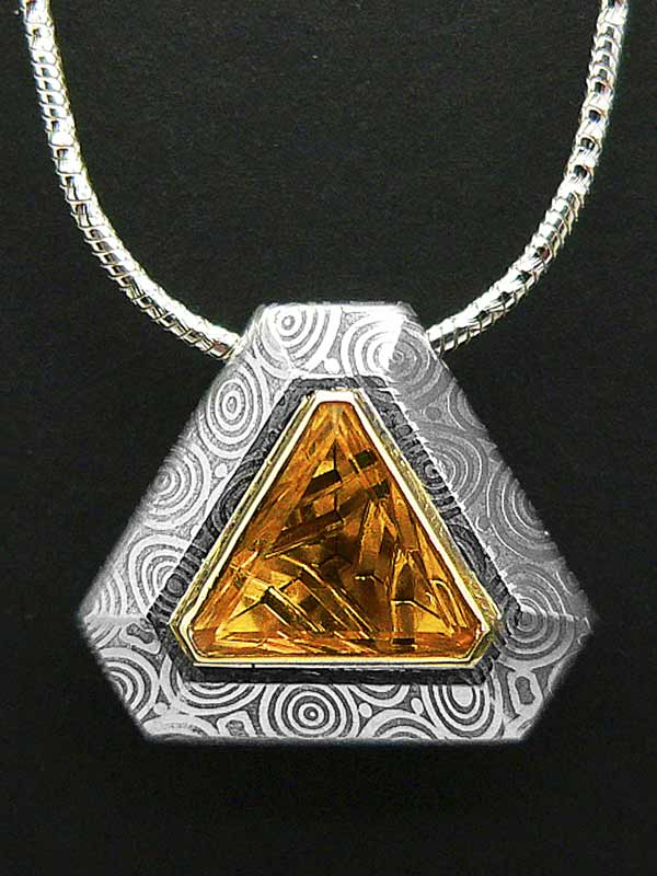 Damascus Steel Pendant Crown Jewellers