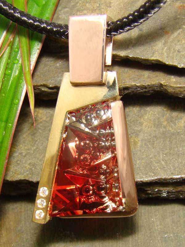 Peter Barr Deisgner Oregon Sunstone Rose Gold Pendant