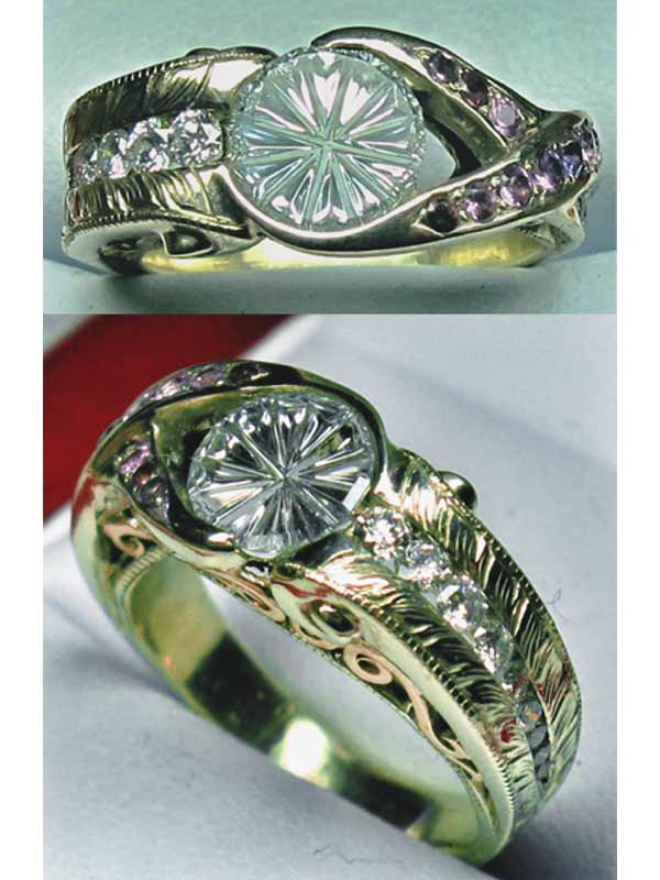 SER Custom Gold Engagement Ring White Sapphire