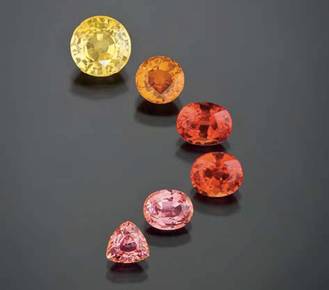 Typical colors of Beryllium diffused Sapphires
