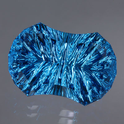 Blue Topaz concave cut