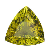 A windowed lime citrine gemstone