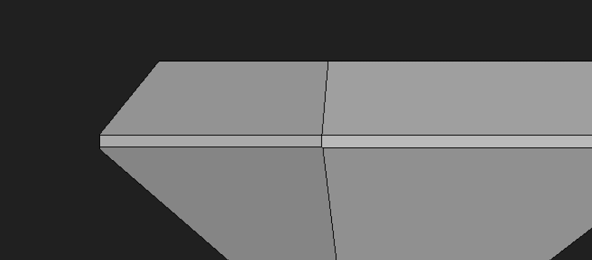 Rendering of a gem with sharp corners on the girdle and also going up and down from the girdle