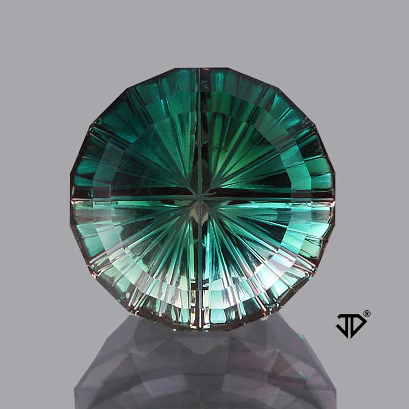 precision cut round green Oregon sunstone 3.46 John Dyer gems