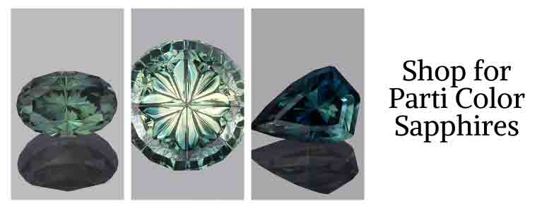 Parti Color Sapphires for sale, buy precison cut sapphires in our online catalog