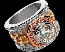Custom award winning colored diamond ring