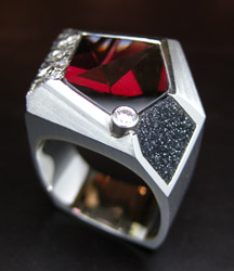 Rhodolite garnet man's ring by Brad Weber