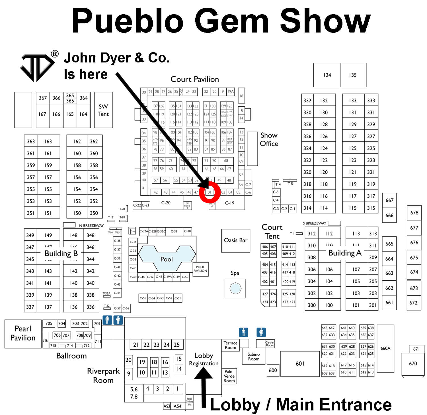 Pueblo Gem Show Floor Plan - Tucson Gemshow 2022