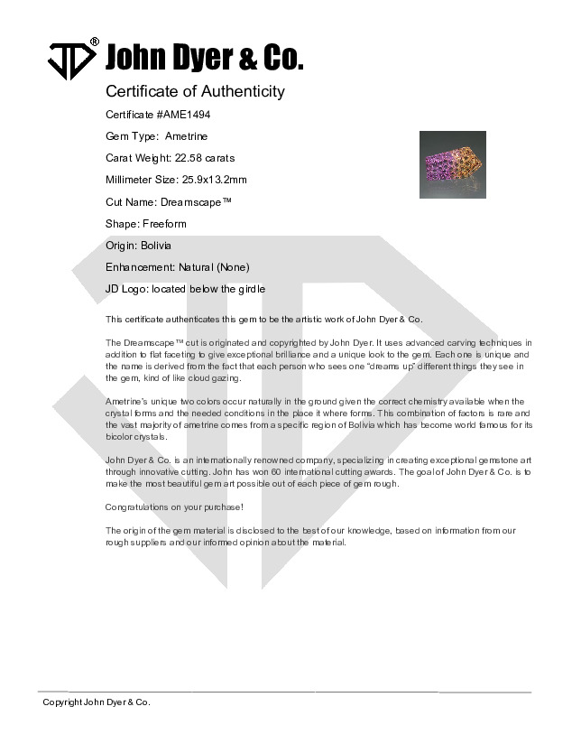Certificate of Authenticity
