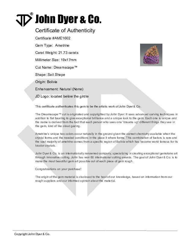 Certificate of Authenticity