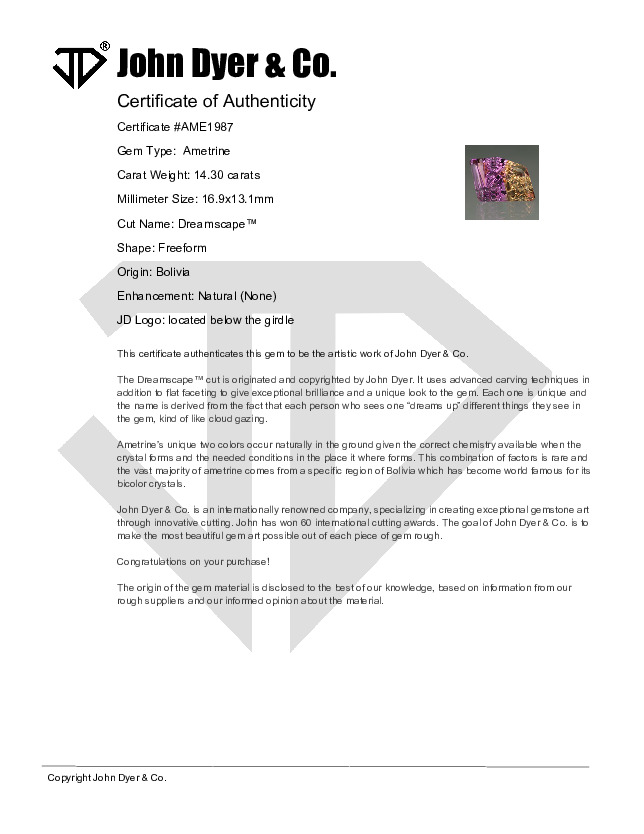 Certificate of Authenticity