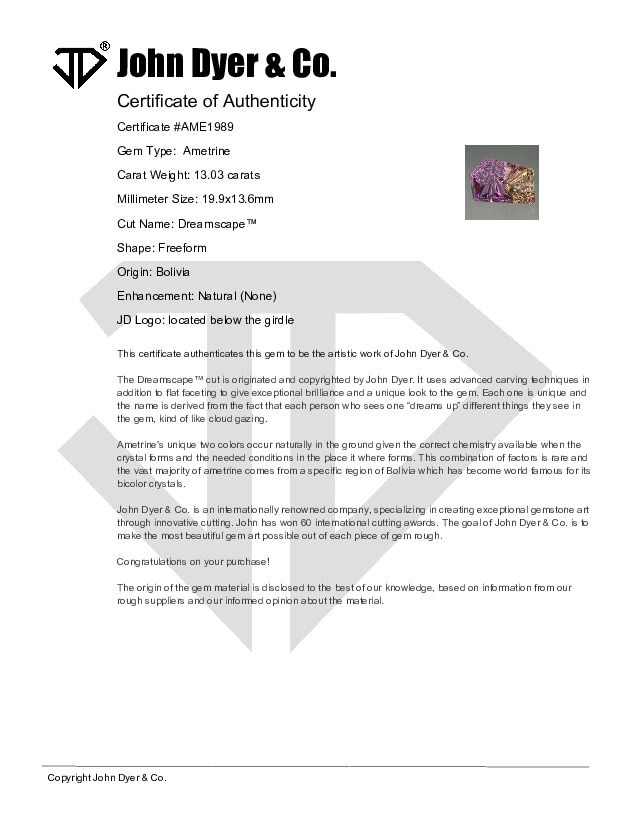 Certificate of Authenticity