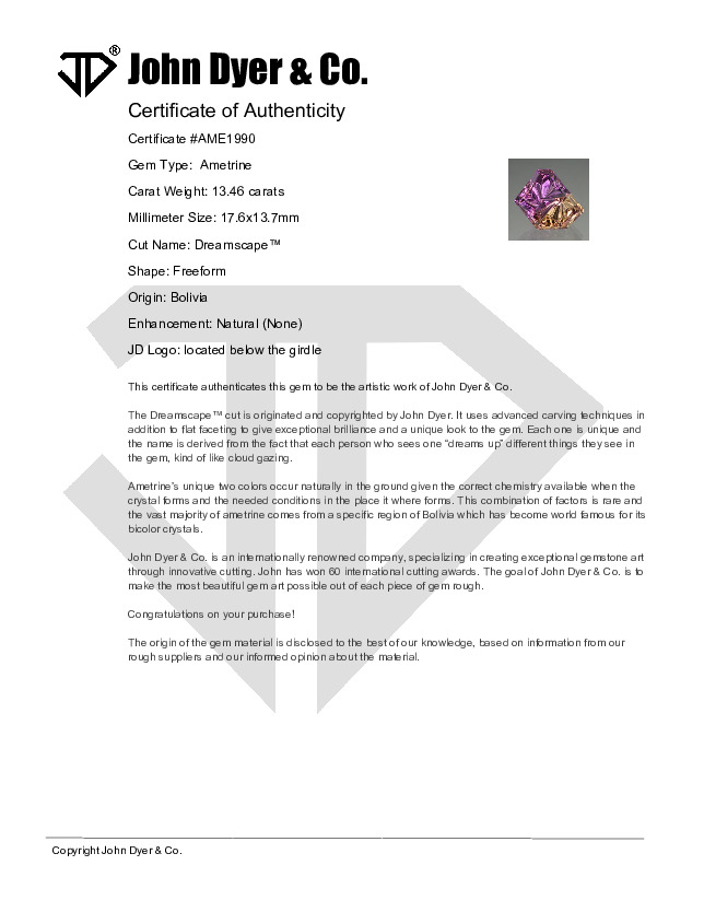 Certificate of Authenticity
