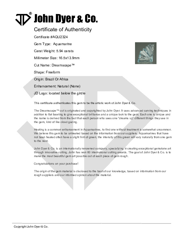 Certificate of Authenticity