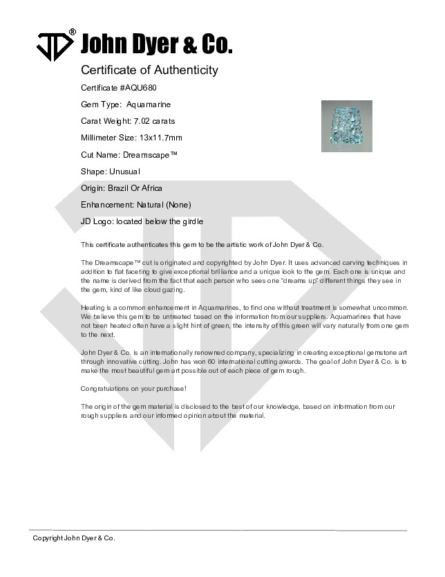 Certificate of Authenticity