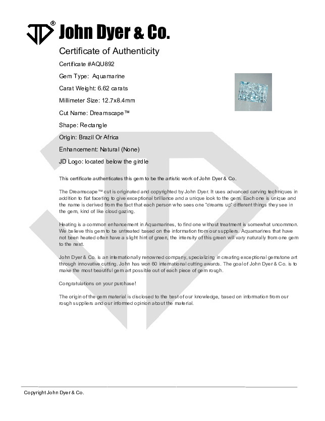 Certificate of Authenticity