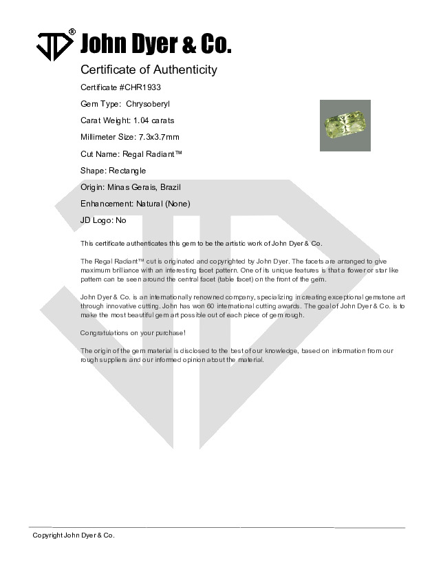 Certificate of Authenticity
