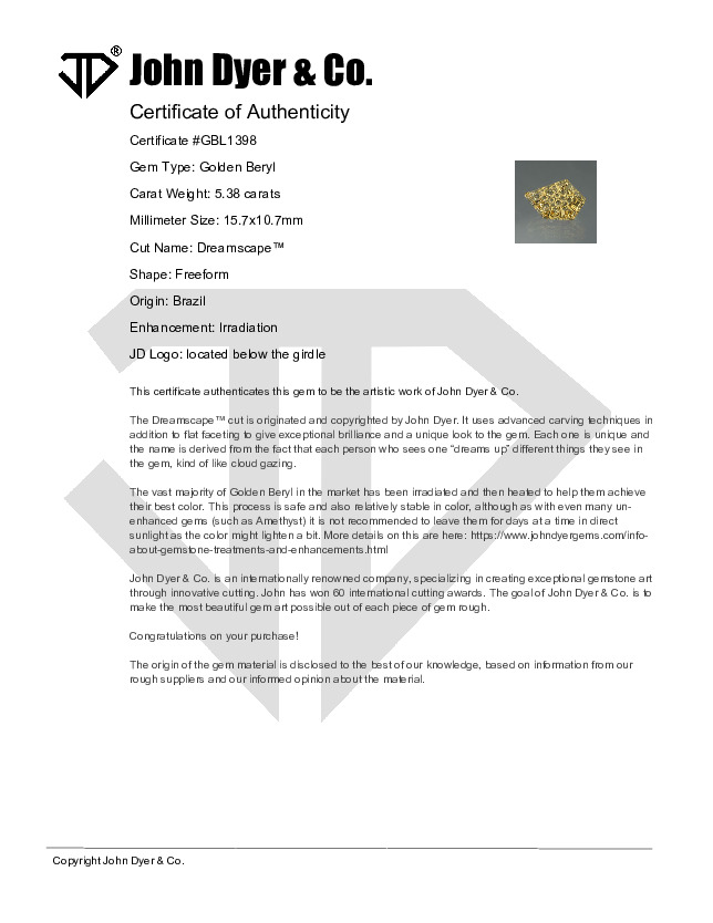 Certificate of Authenticity