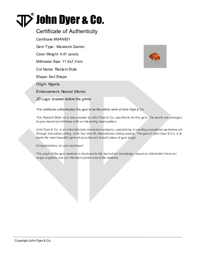Certificate of Authenticity