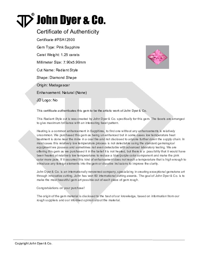 Certificate of Authenticity