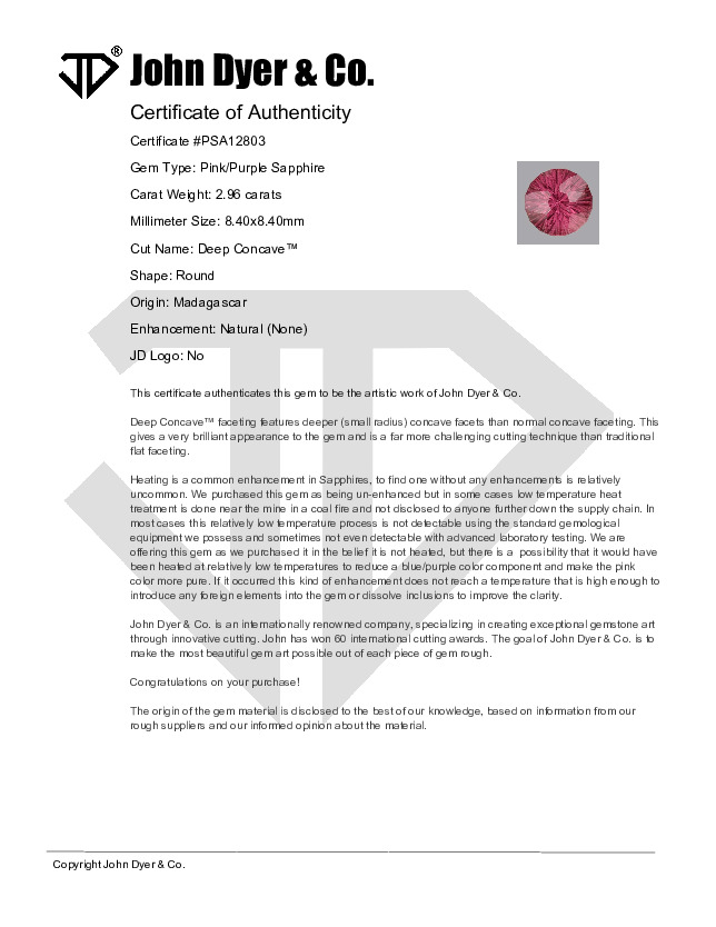 Certificate of Authenticity