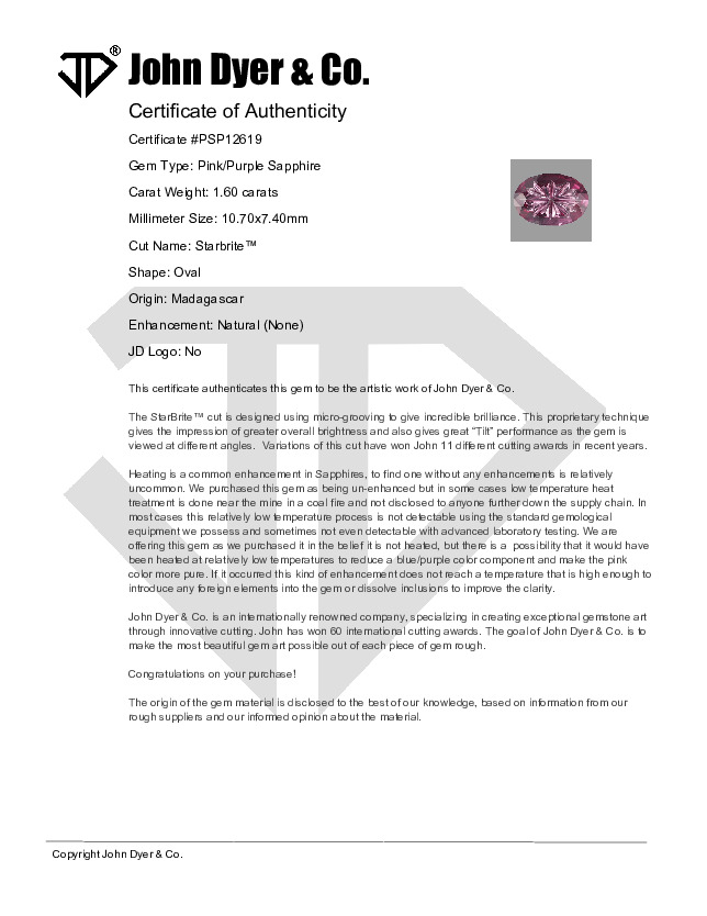 Certificate of Authenticity