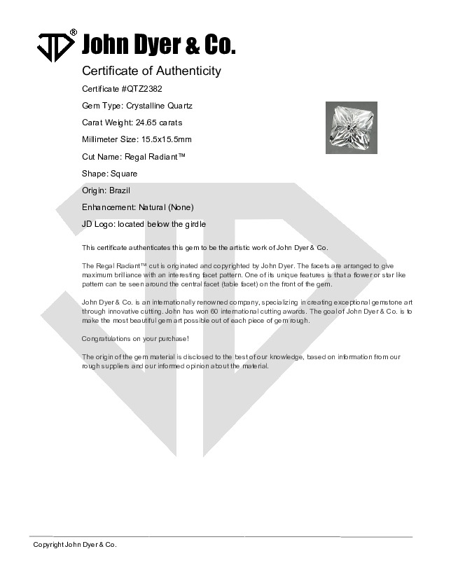 Certificate of Authenticity