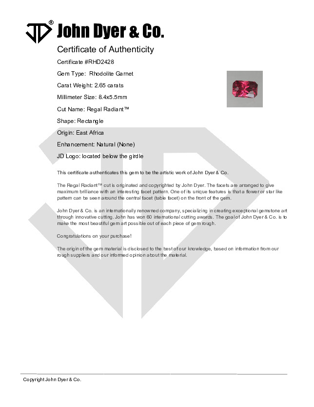 Certificate of Authenticity
