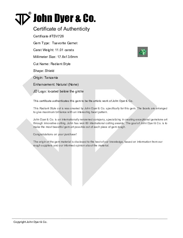 Certificate of Authenticity