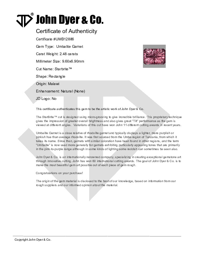 Certificate of Authenticity