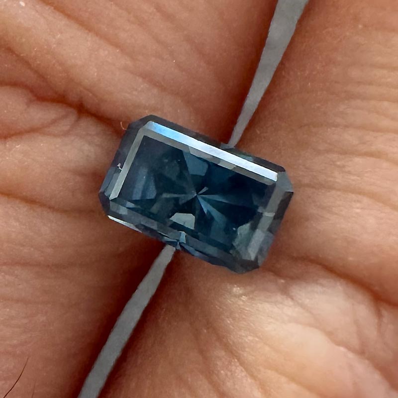 Unheated Teal Sapphire view 2