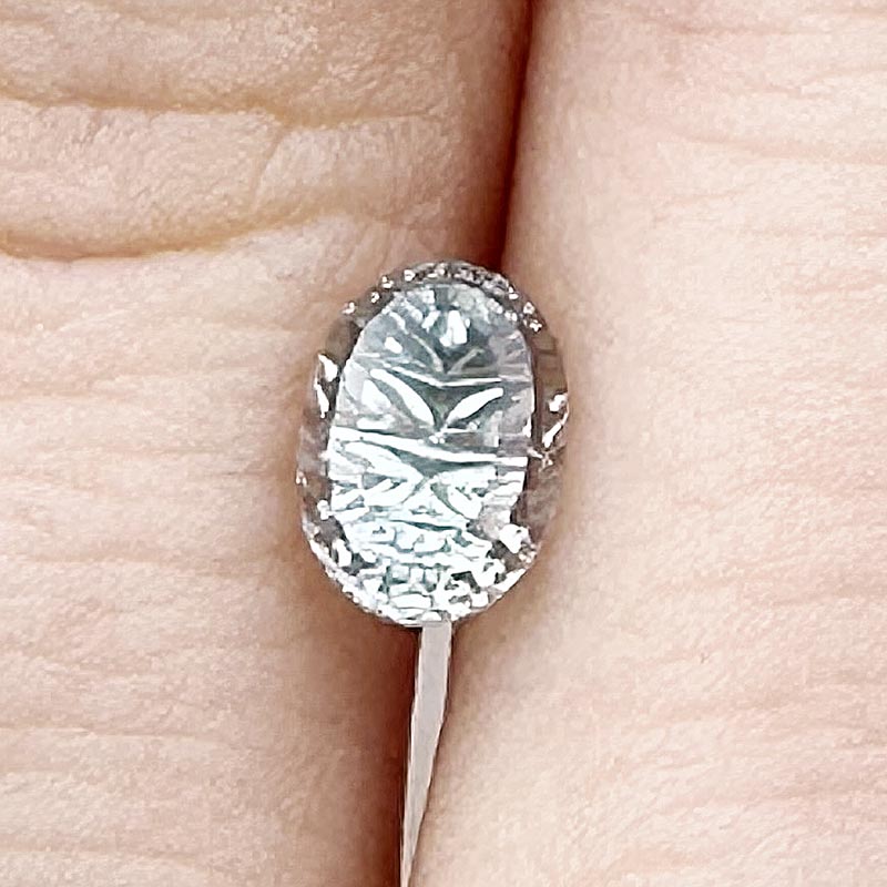 Pale Green Montana Sapphire view 2
