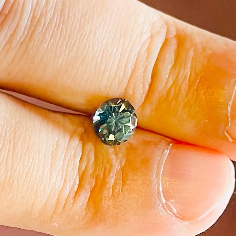 Green Blue Montana Sapphire view 2