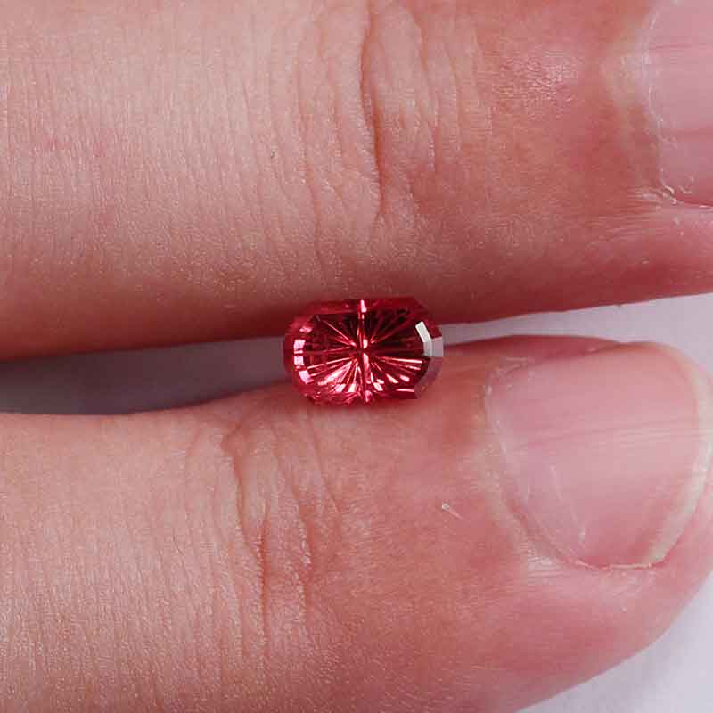 Orangish Red Sapphire view 2