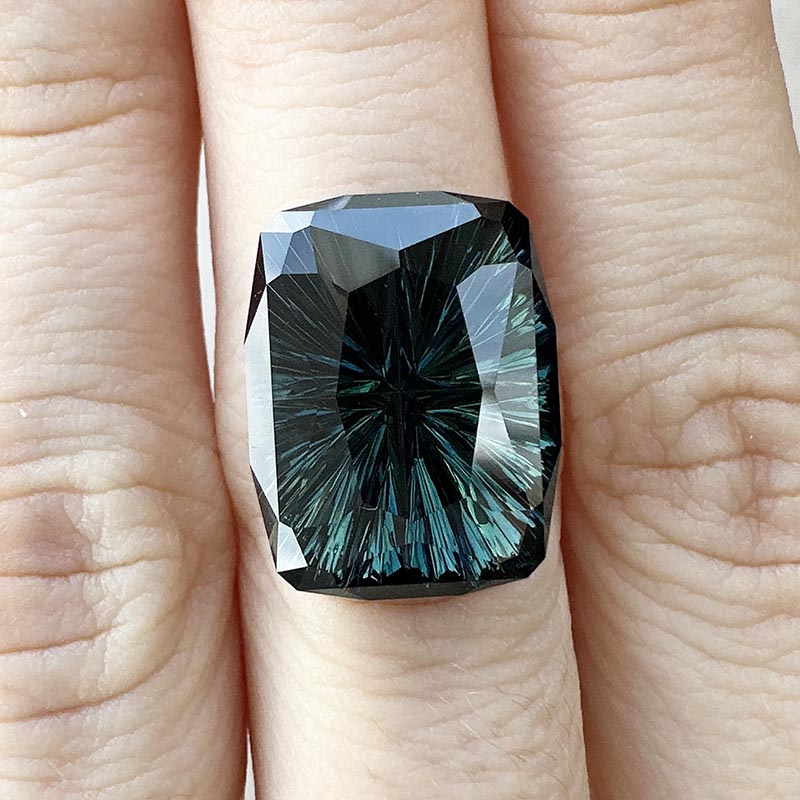 Rare Large Teal Unheated Sapphire view 2