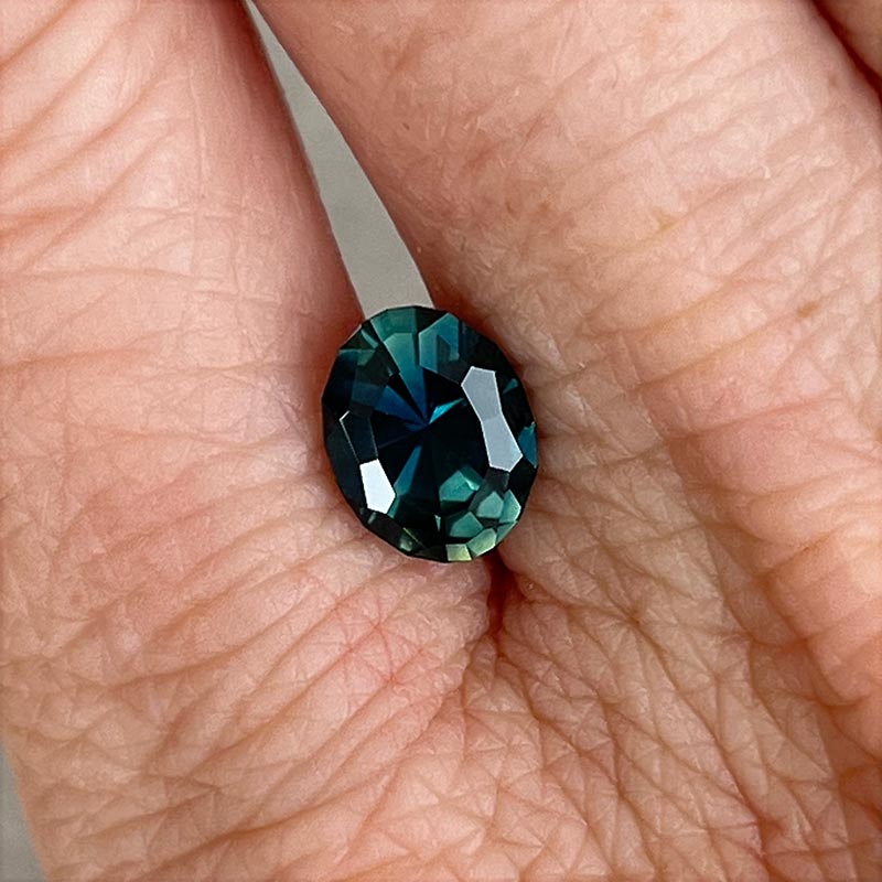 Teal Australian Sapphire view 2