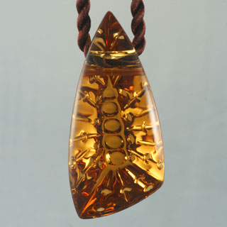 Cognac Citrine gem pendant by John Dyer gem artist