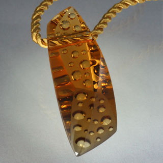 Cognac Citrine gem pendant by John Dyer